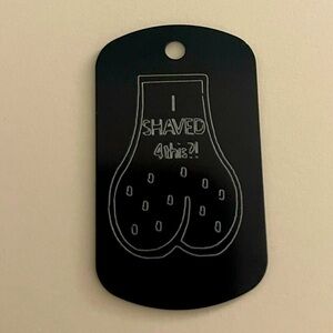 Funny I shaved for this?! Balls dog tag military style gag gift bro necklace new